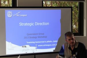 Lt.Comr. Allan Burgess speaking to personnel at the Queensland strategic planning workshop