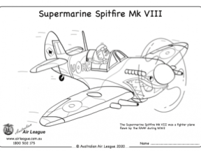 Spitfire MkVIII Colouring Sheet No.1