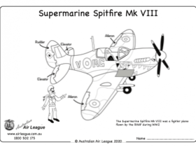 Spitfire MkVIII Colouring Sheet No.2